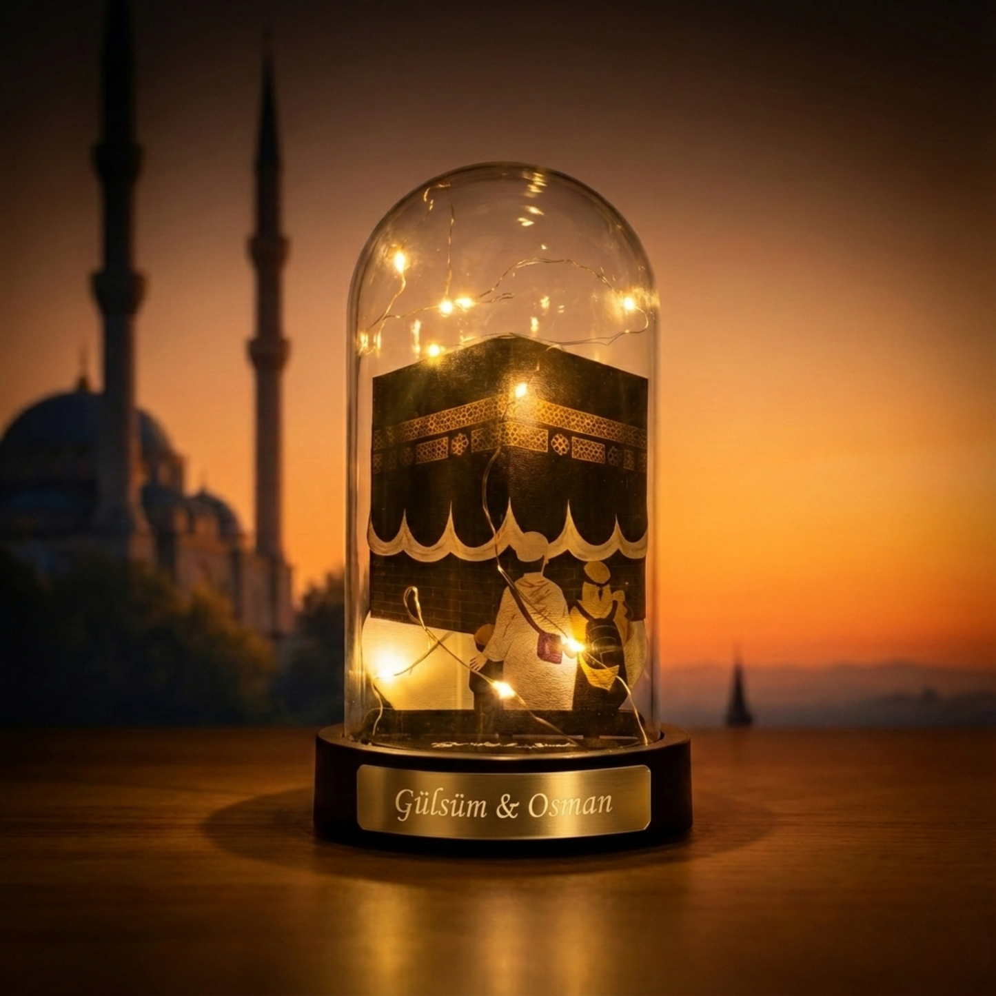Kişiye Özel Işıklı Kâbe Fanus