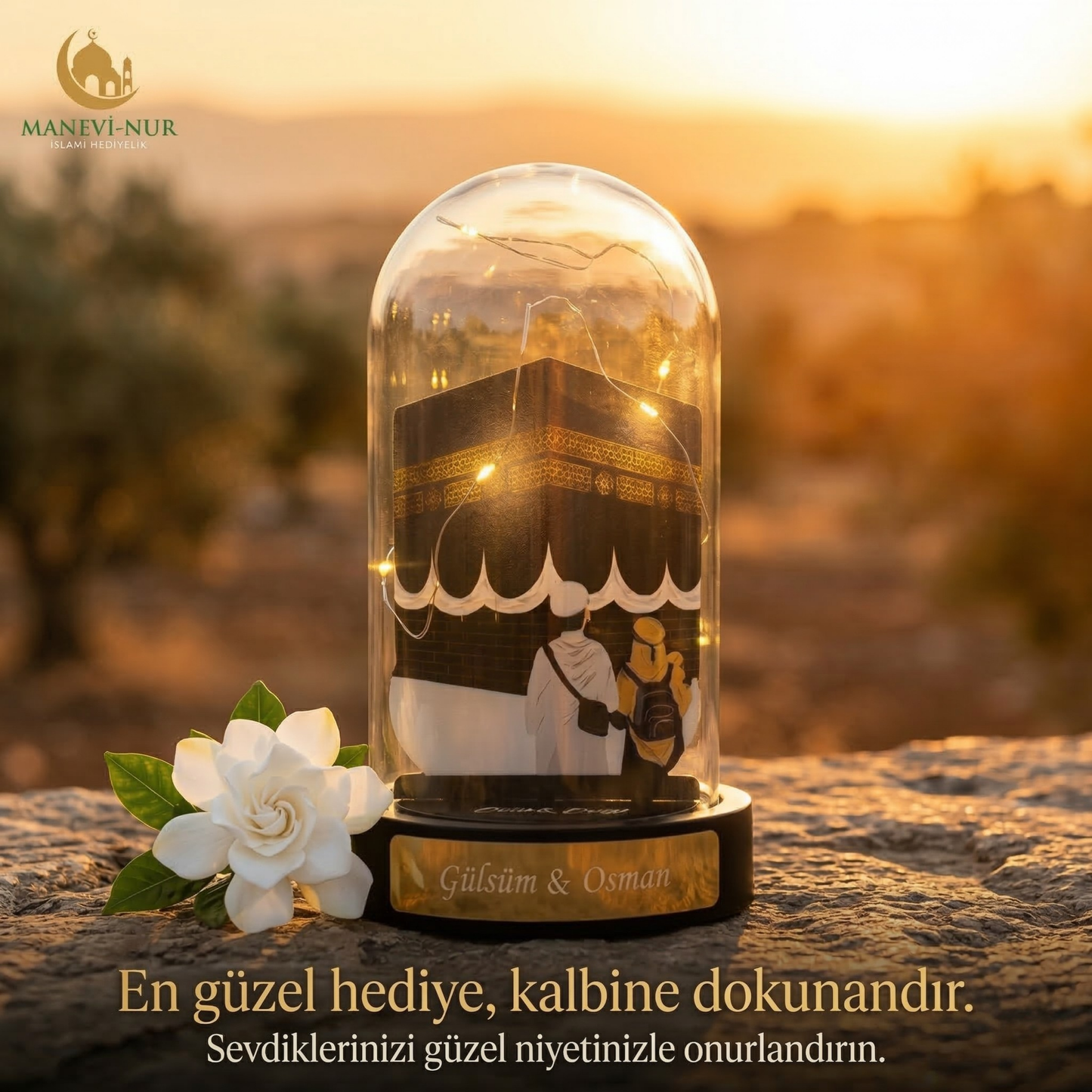 Kişiye Özel Işıklı Kâbe Fanus